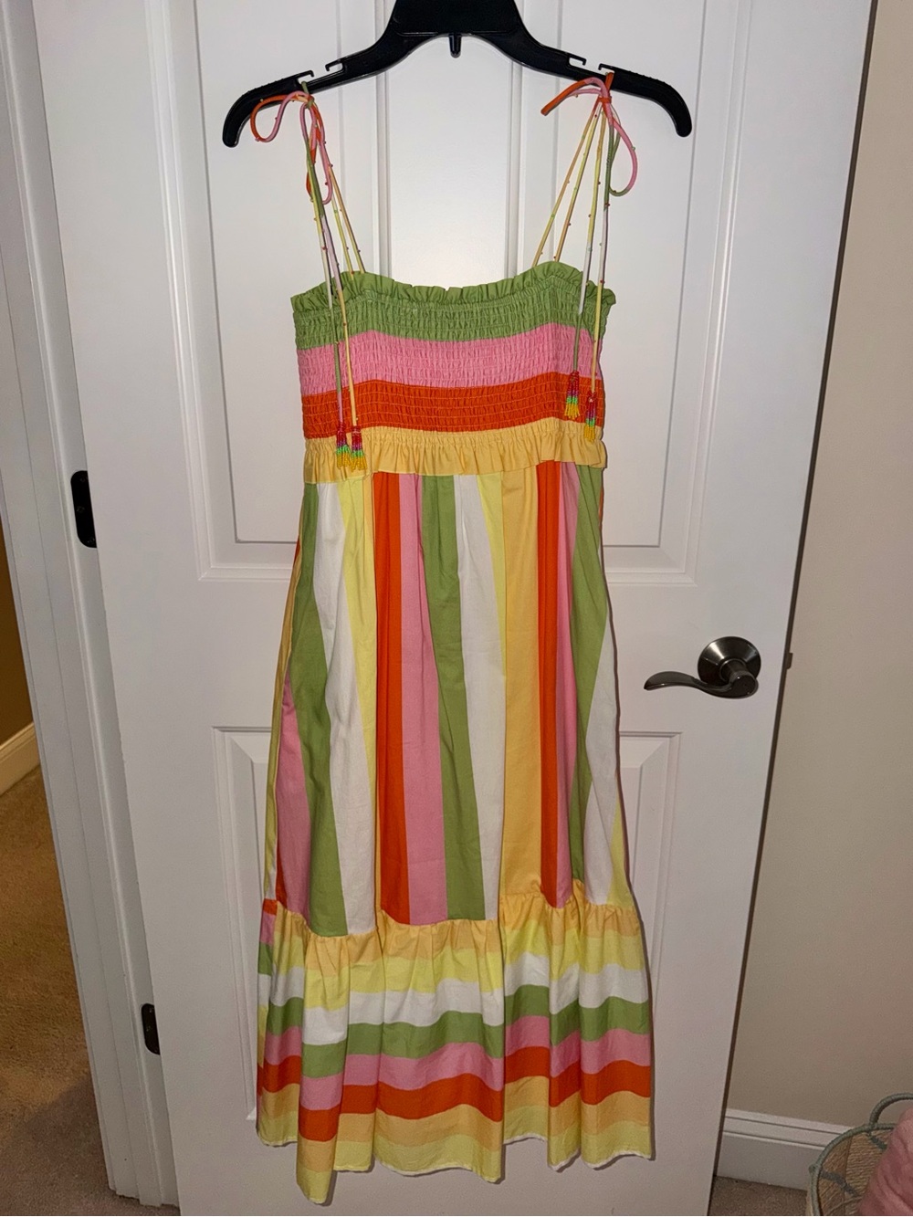 J. Marie Emery Striped Beaded Strap MIDI/Maxi Size XS